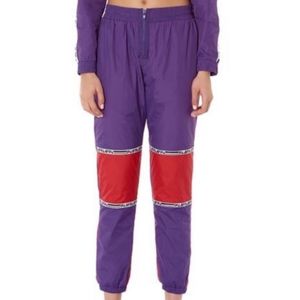 LF The Brand Elastic Waist Jogger Windbreaker Purple Red Pants XS
